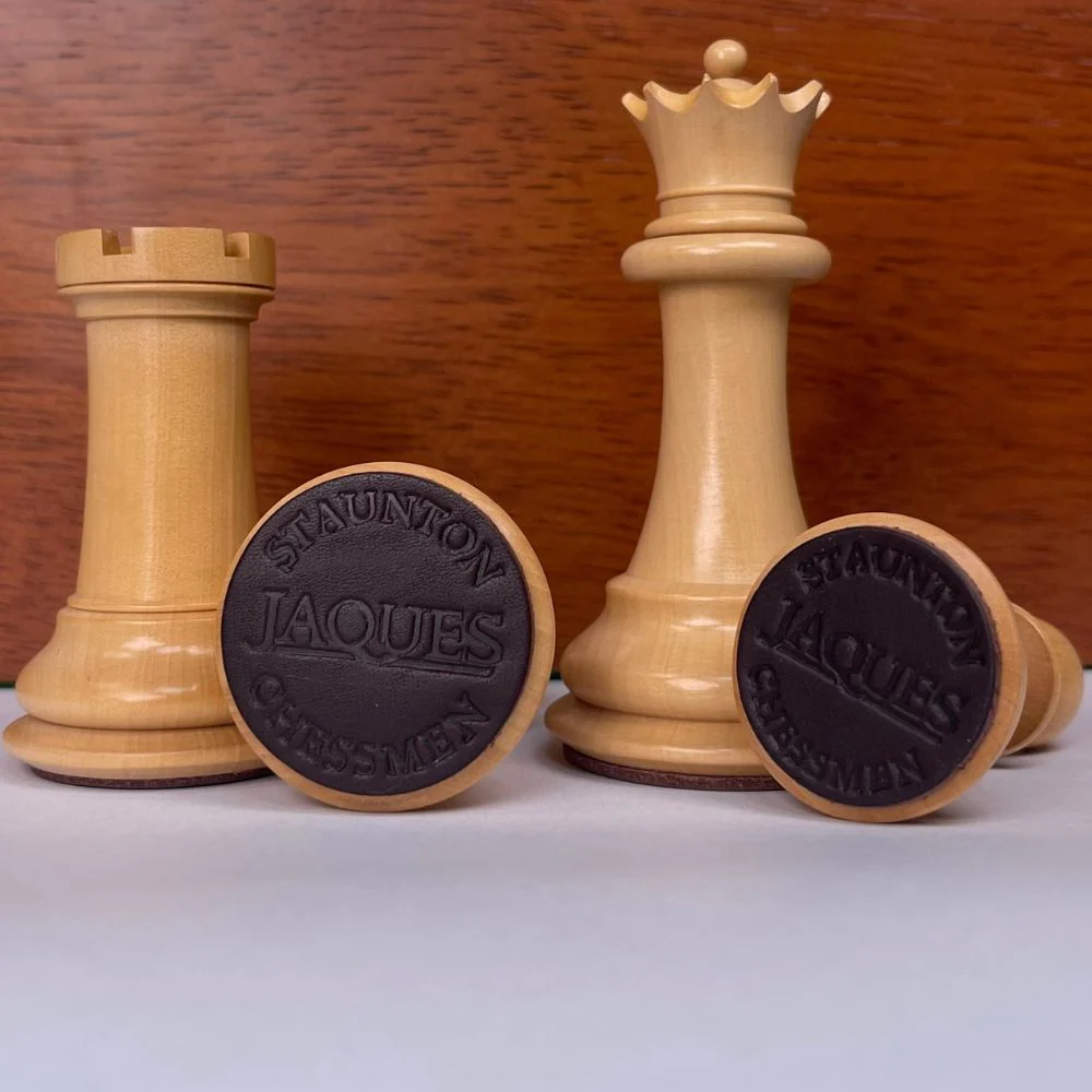 1849 4" Edition Chess Pieces (Leather Bases) in Mahogany Casket - Image 3