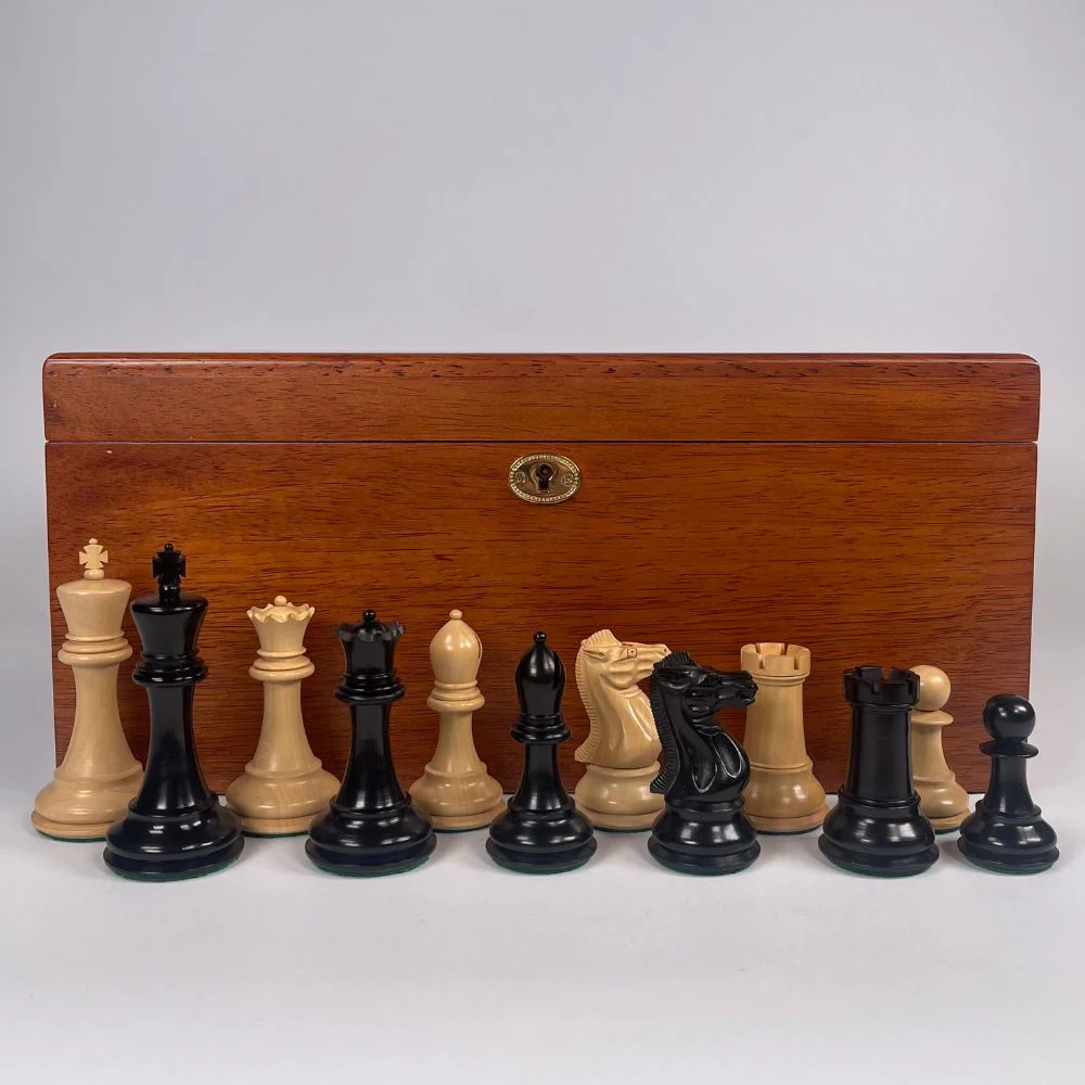 1894 Edition 4" Chess Pieces in Mahogany Casket - Image 4
