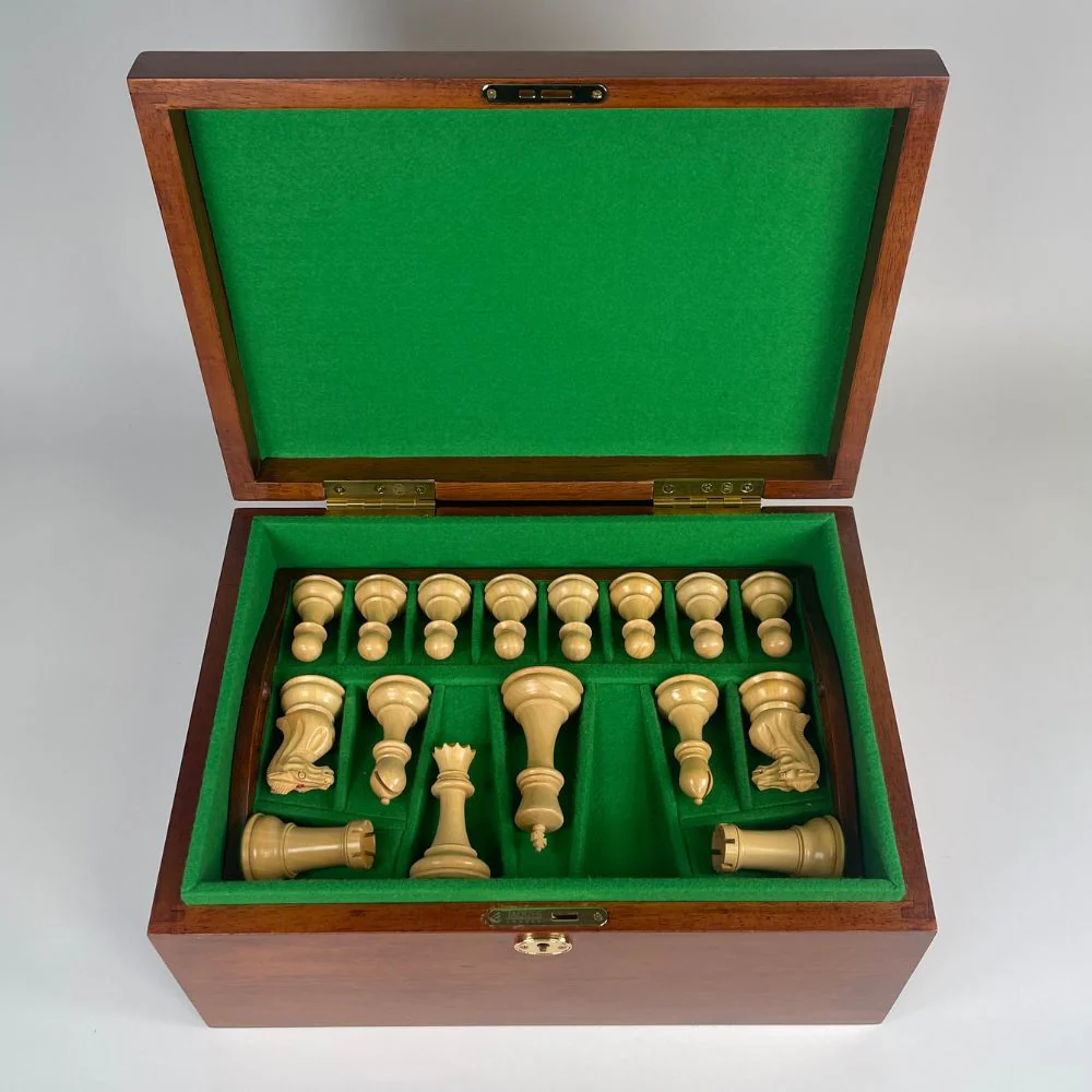 1894 Edition 4" Chess Pieces in Mahogany Casket - Image 5