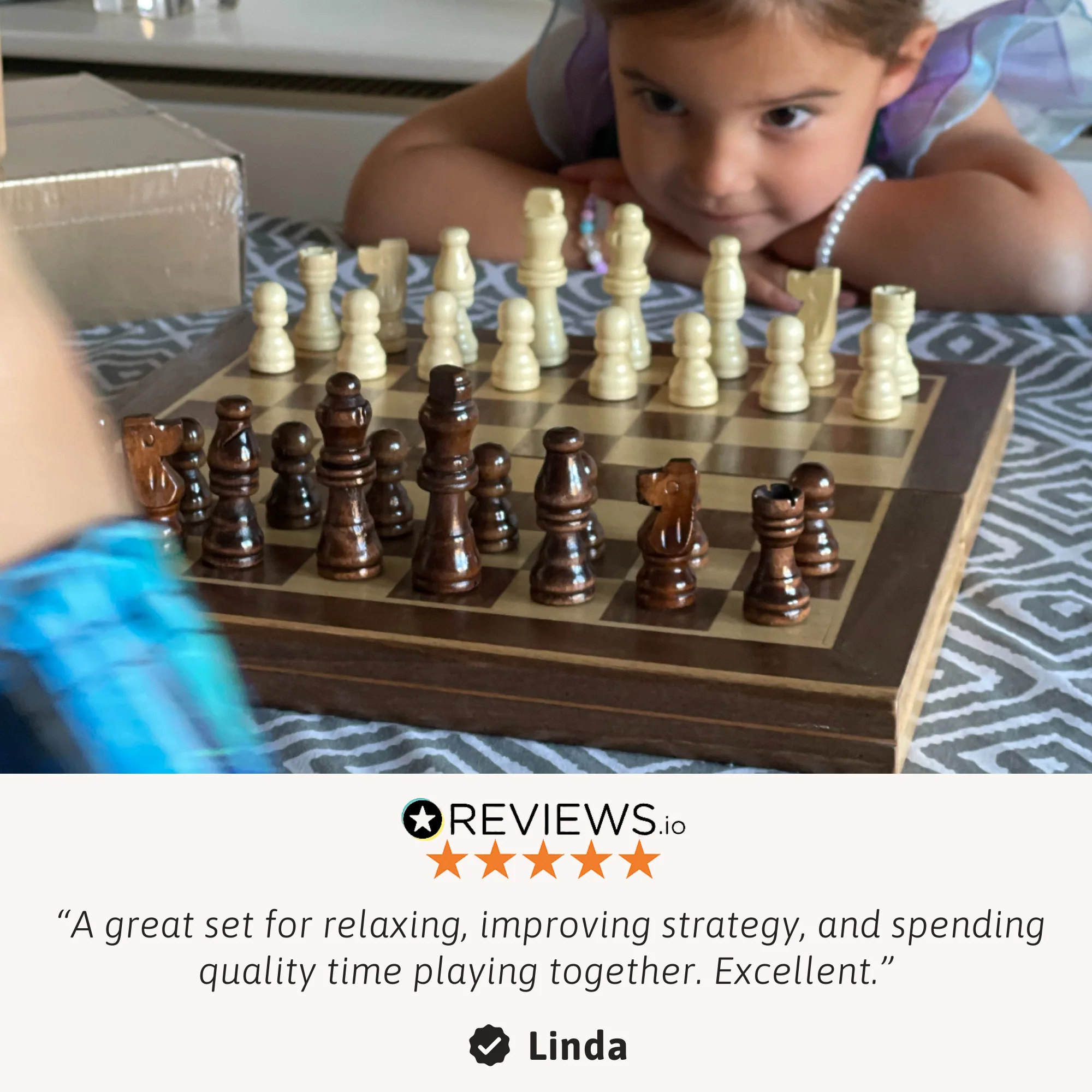Folding Chess Board - Luxury 15 Inch Chess Set - Image 4