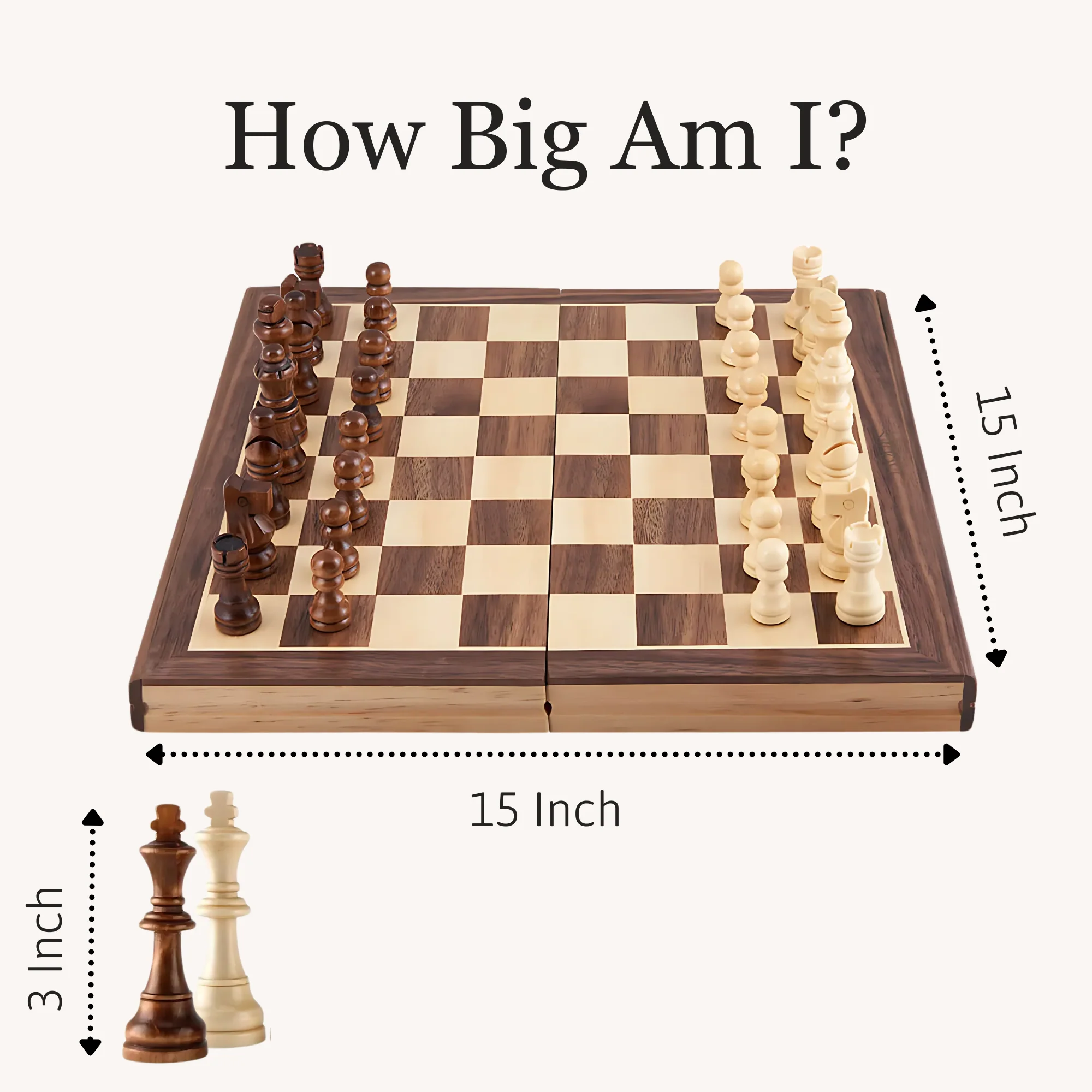 Folding Chess Board - Luxury 15 Inch Chess Set - Image 6