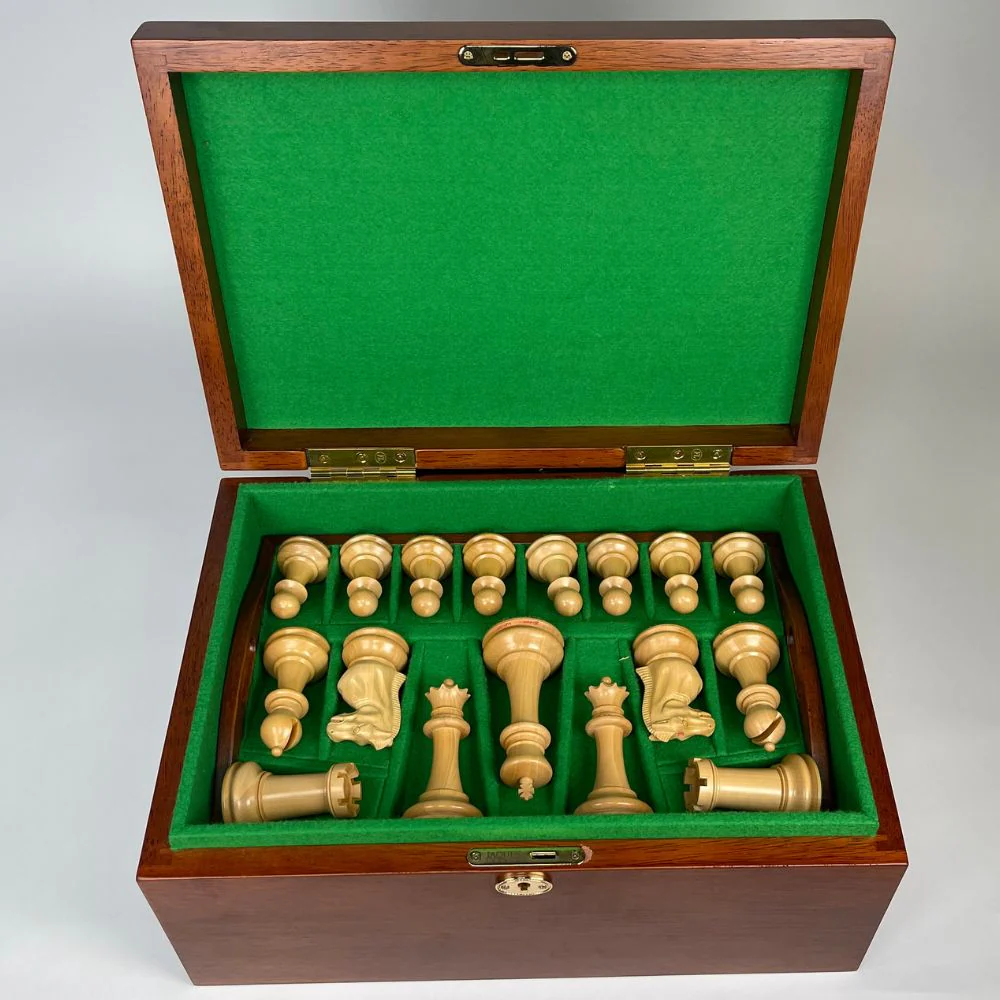 1869 Edition 4" Chess Pieces in Mahogany Casket - Image 5