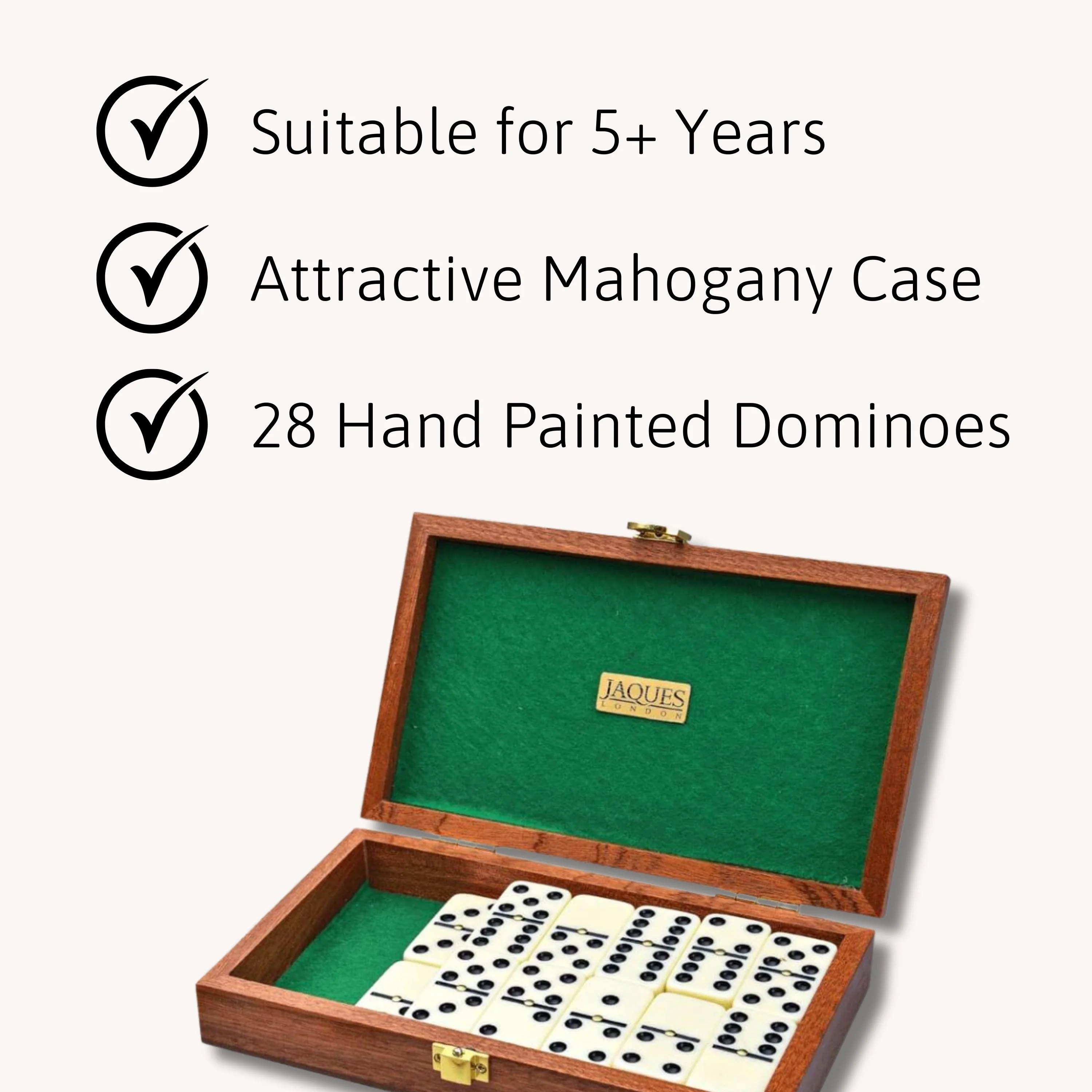 Double Six Dominoes - Dominoes Set with Mahogany Case - Image 3