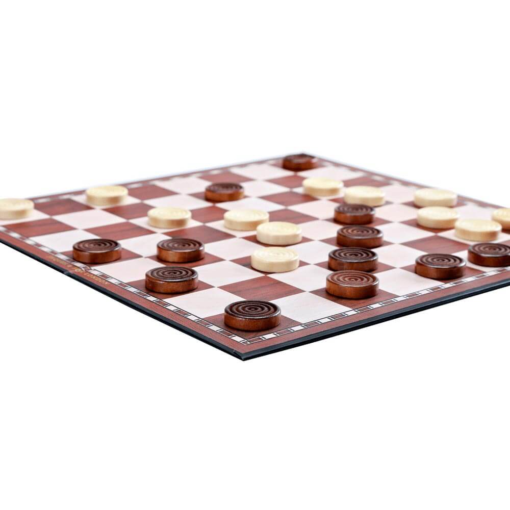Folding Draughts Set - 12" Board & Pieces - Image 3