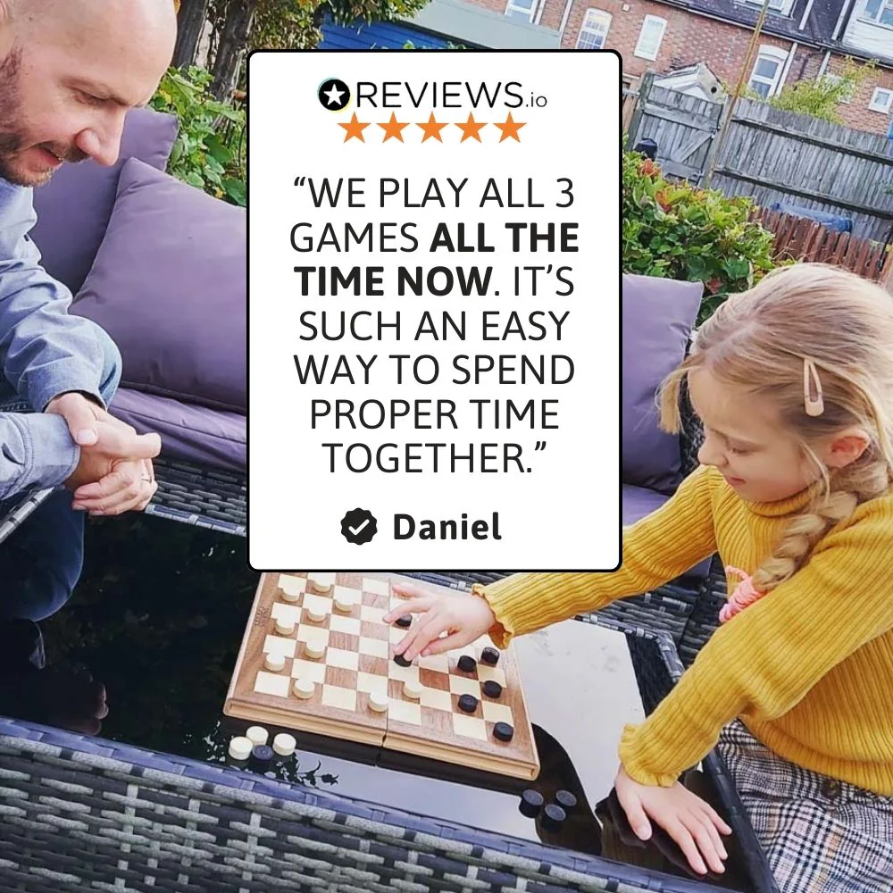 Folding Chess Set - Chess Draughts & Backgammon Set - Image 7