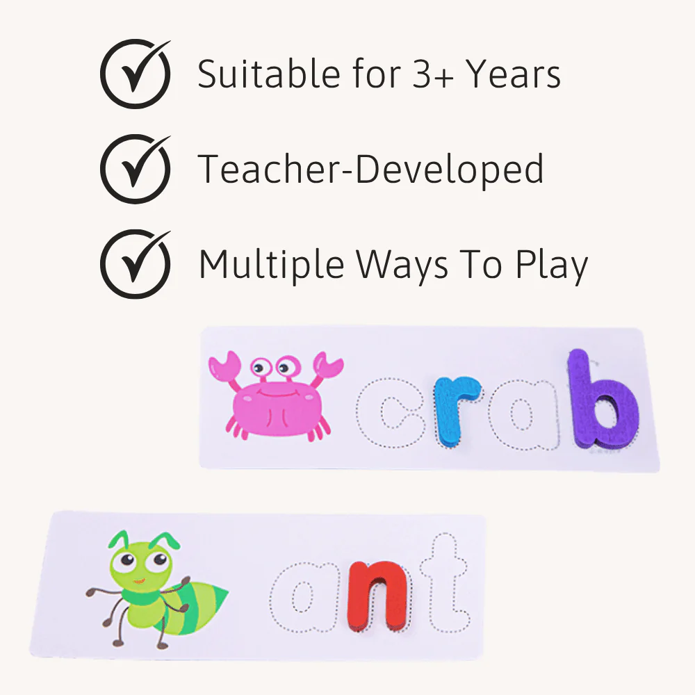 Kids' Spelling Game - Wooden Letters & Word Cards - Image 5