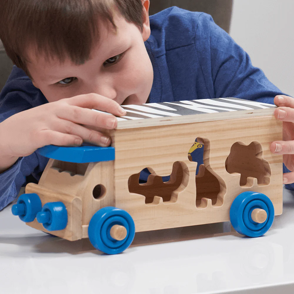 Safari Animals Toy - Wood Car Toy - Image 2