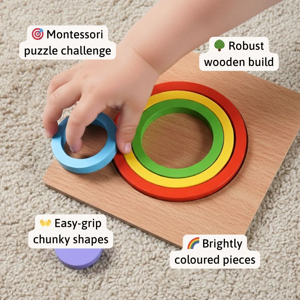 Rainbow Shape Puzzles - Wooden Shape Sorters - Image 7