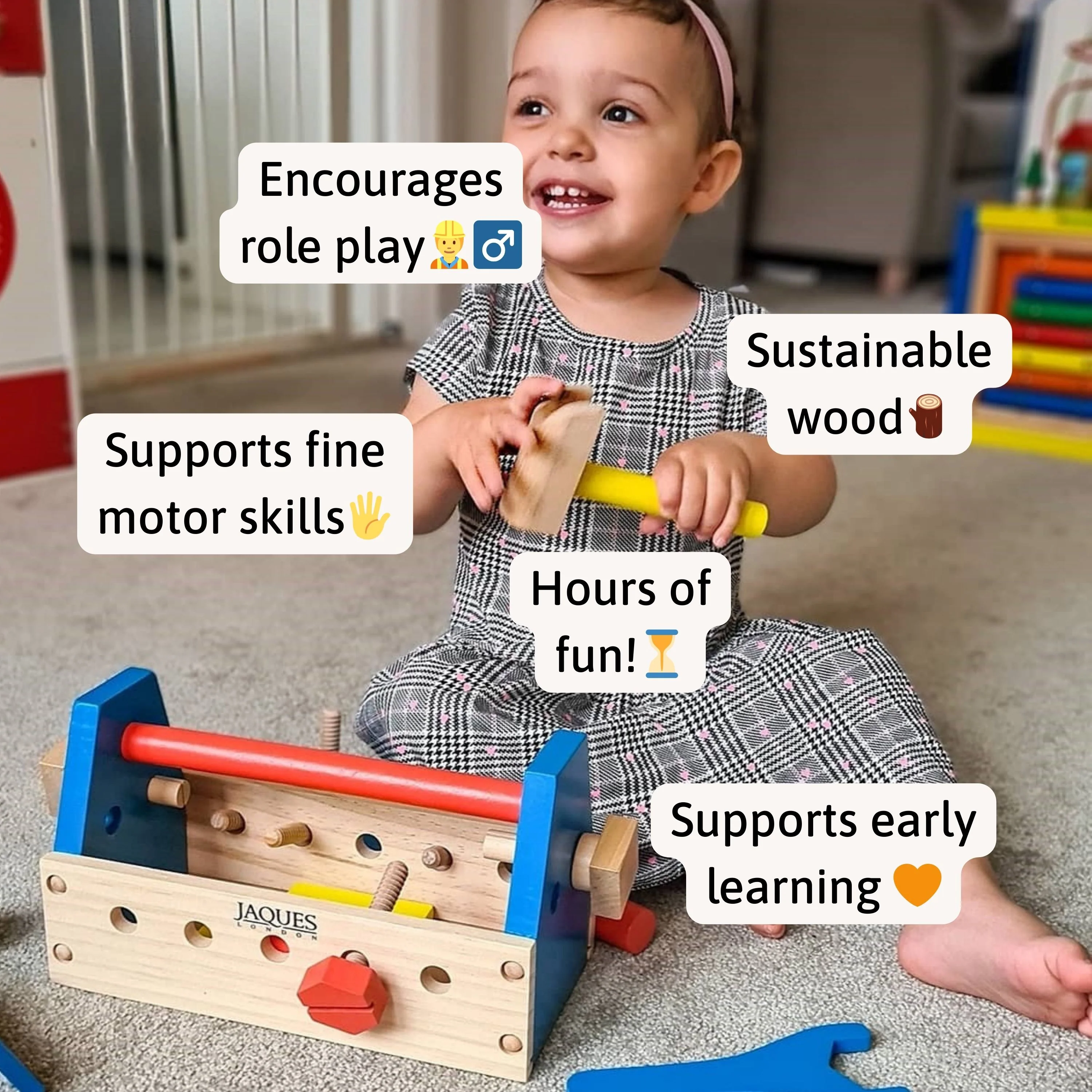 Wooden Tool Kit - Tool Set For Kids - Image 6