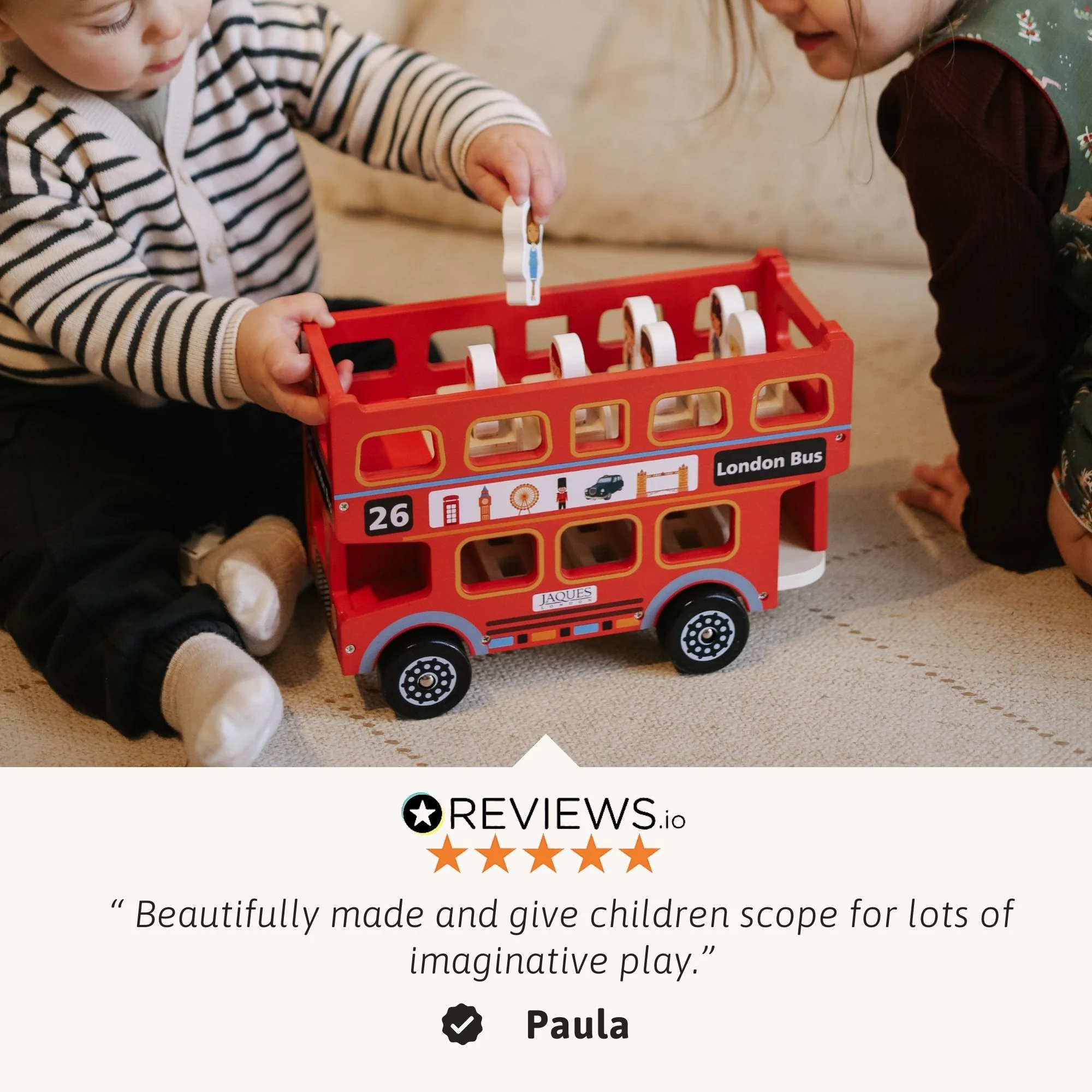Toy London Bus - Wooden Toy - Image 4