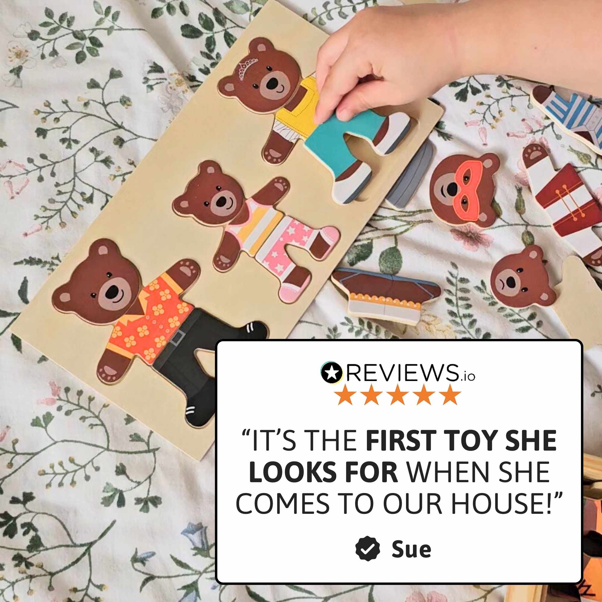 Wooden Puzzle Game - Bears Dress Up Set - Image 7