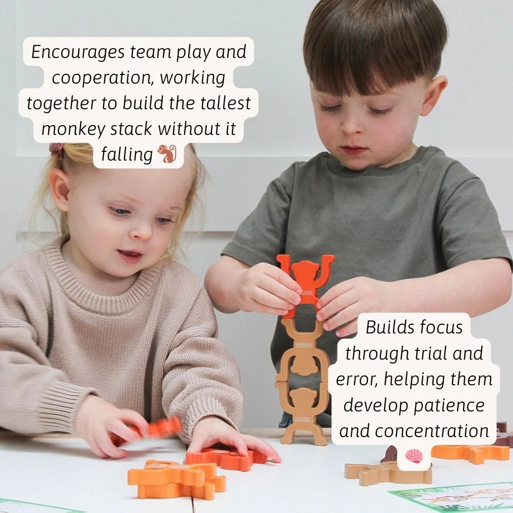 Stacking Monkeys - Wooden Stacking Toy - Image 2