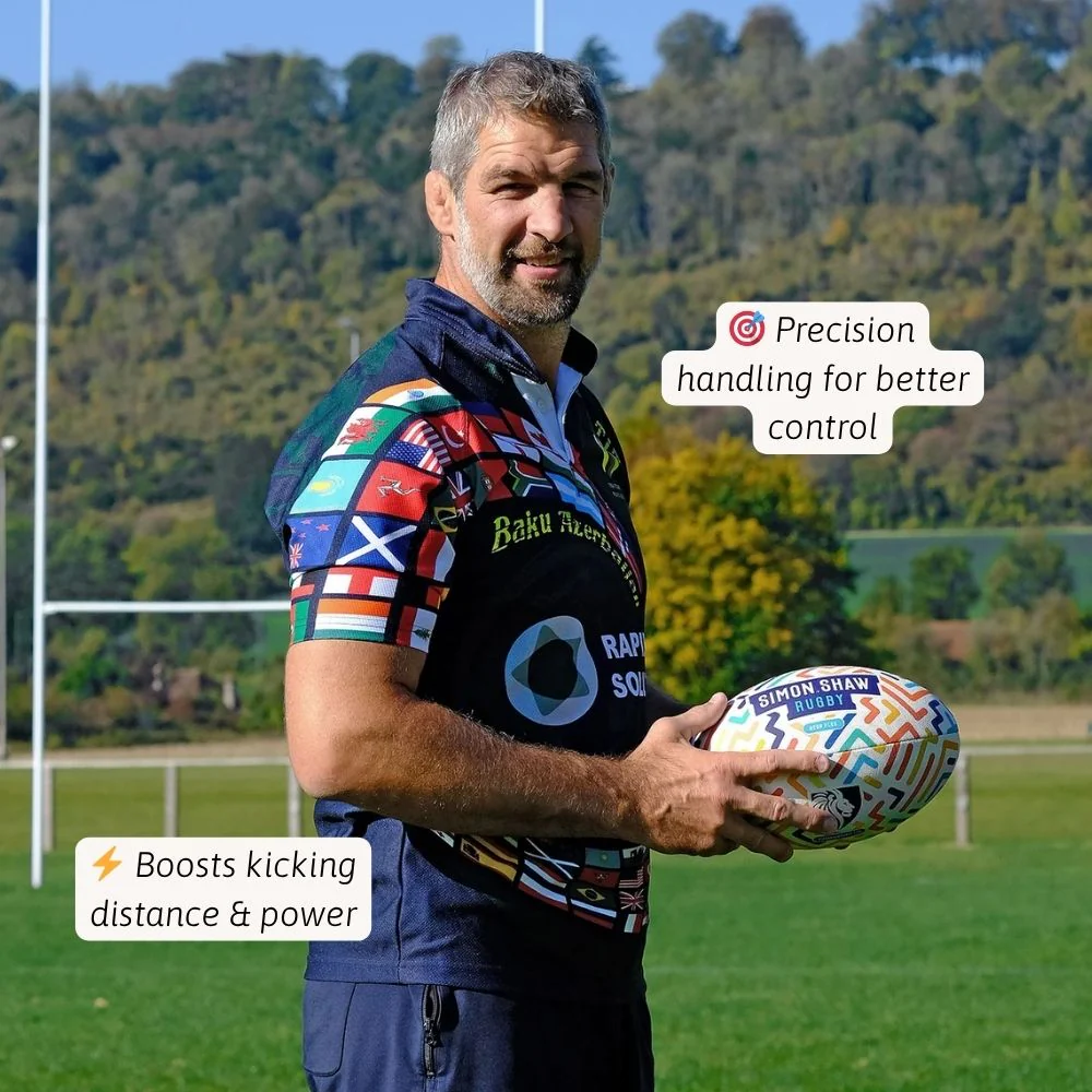 Simon Shaw Neon Flex Rugby Ball - Image 2