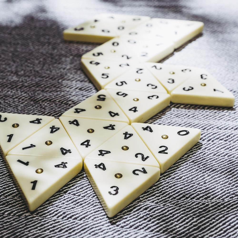 Triangle Dominoes - Triangle Dominoes Set with Brass Spinners - Image 3