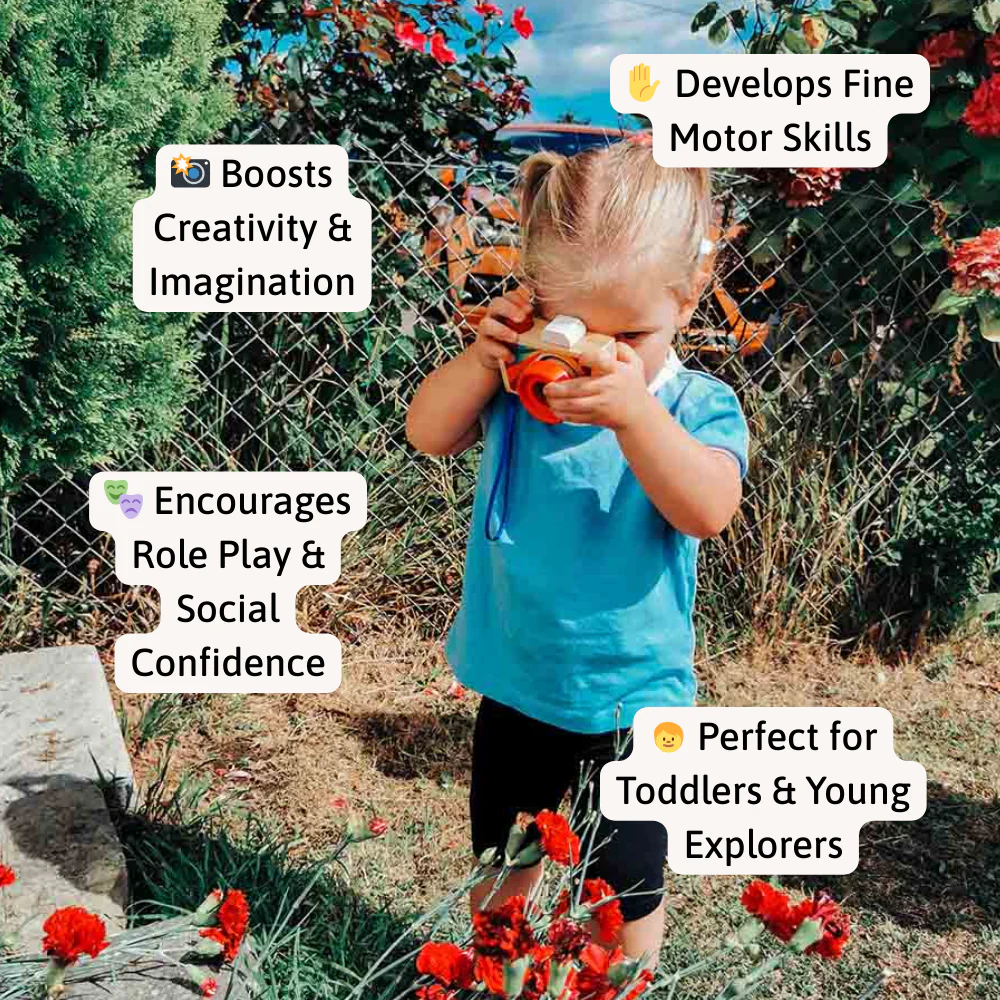 Pretend Play - Wooden Camera Toy - Image 4