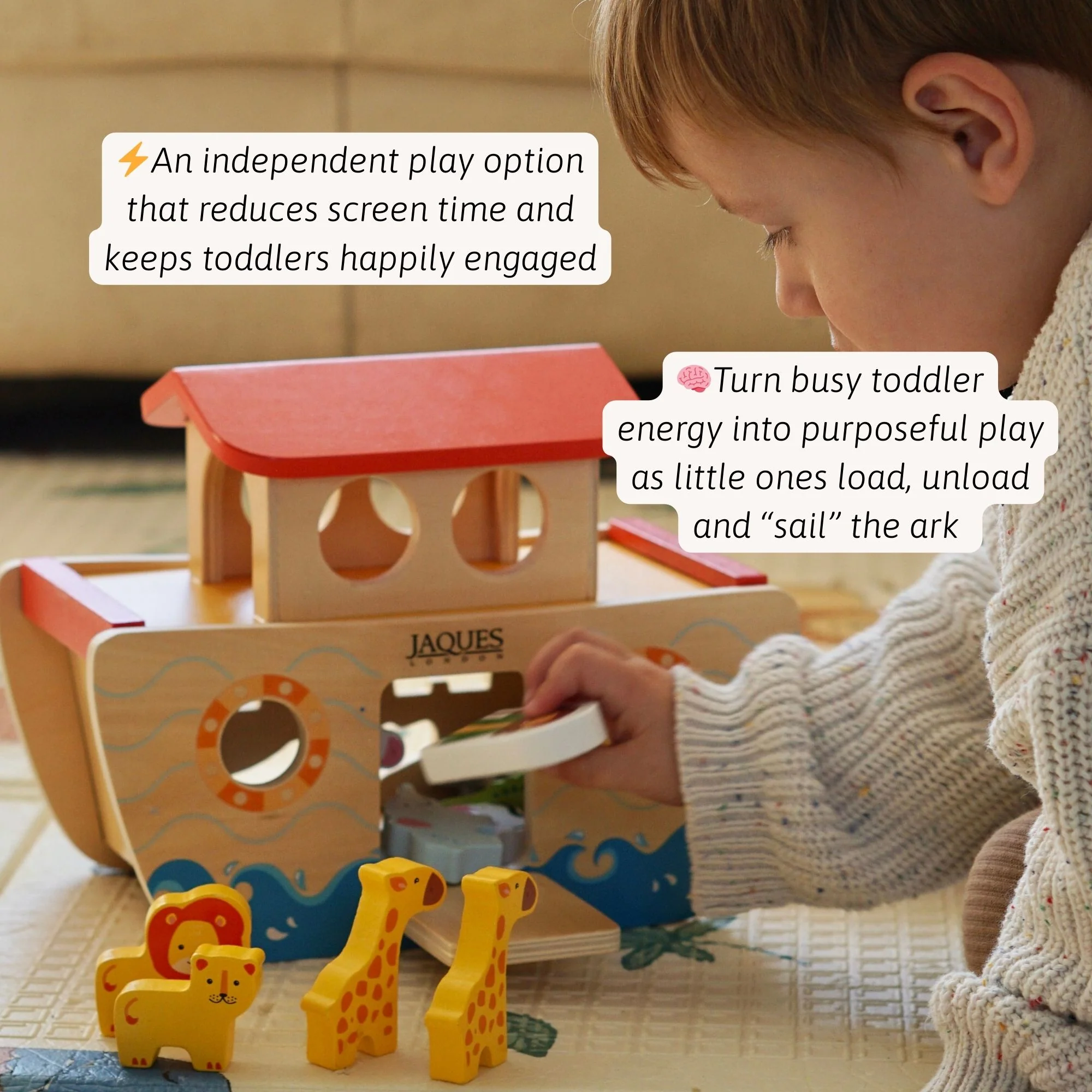 Wooden Noahs Ark - Wooden Animal Toy - Image 2