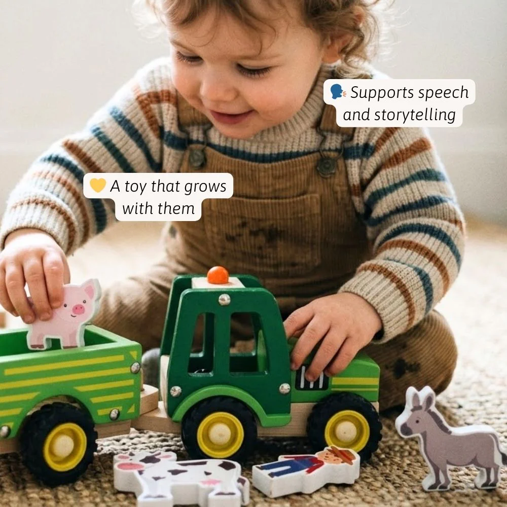 Wooden Tractor - Farm Toy - Image 2